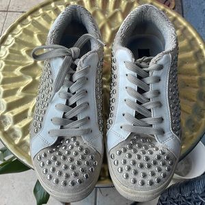Beaded Aqua sneakers (used)- 6.5